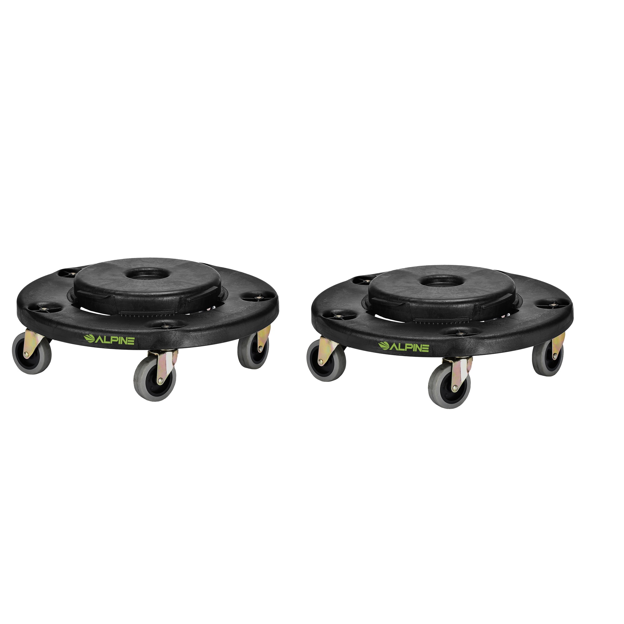Alpine, Round Trash Can Dolly, Package Of 2 Model# ALP471-32-DOLLY-2pk
